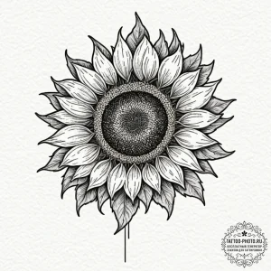 Tattoo sketch a sunflower following the path... - эскиз тату (№1753031339_0, 20.07.2025 17:08) — tattoo-photo.ru