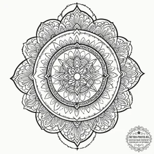 Tattoo sketch an intricate mandala pattern fi... - эскиз тату (№1753031422_0, 20.07.2025 17:10) — tattoo-photo.ru