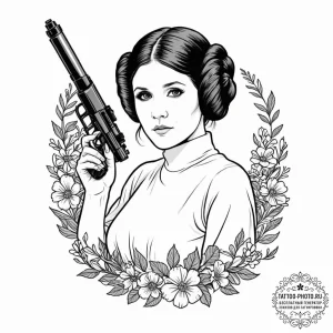 17. a beautiful linework tattoo design of pri... - эскиз тату (№1753031669_0, 20.07.2025 17:14) — tattoo-photo.ru