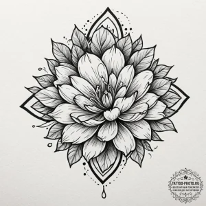 Tattoo design a floral design with a subtle,... - эскиз тату (№1753032416_0, 20.07.2025 17:26) — tattoo-photo.ru