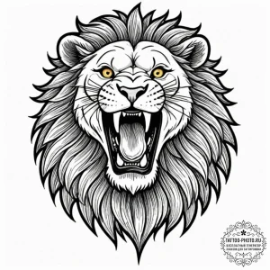 Tattoo design a stylized lion's roar or a bir... - эскиз тату (№1753033409_0, 20.07.2025 17:43) — tattoo-photo.ru