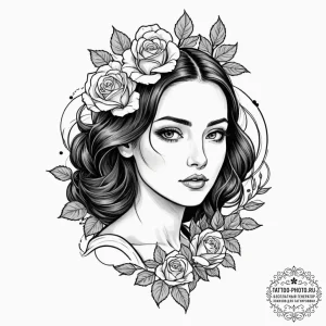 A sketch of the main character from lady bird... - эскиз тату (№1753033491_0, 20.07.2025 17:44) — tattoo-photo.ru