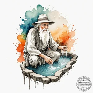 Tattoo design: watercolor style, showing vele... - эскиз тату (№1753034238_0, 20.07.2025 17:57) — tattoo-photo.ru