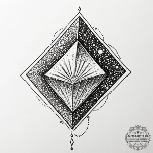 Tattoo sketch a diamond shape, strong and unb... - эскиз тату (№1753034403_0, 20.07.2025 18:00) — tattoo-photo.ru