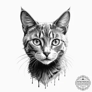 Tattoo sketch a stylized black cat, alluring... - эскиз тату (№1753035063_0, 20.07.2025 18:11) — tattoo-photo.ru