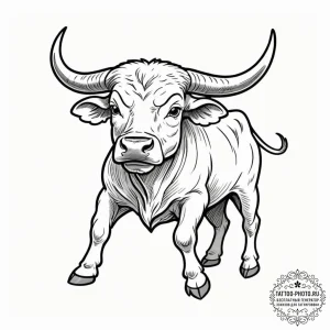 Tattoo design a taurus bull cartoonishly stub... - эскиз тату (№1753040259_0, 20.07.2025 19:37) — tattoo-photo.ru