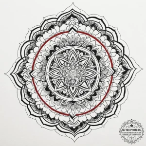 Puzzle, concept art for tattoo, black and red... - эскиз тату (№1753040587_0, 20.07.2025 19:43) — tattoo-photo.ru