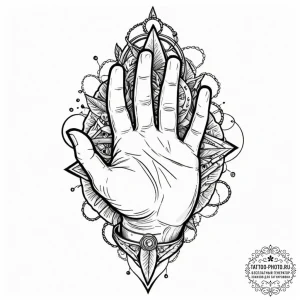 Tattoo design a gamer's hand on a mouse with... - эскиз тату (№1753041414_0, 20.07.2025 19:56) — tattoo-photo.ru