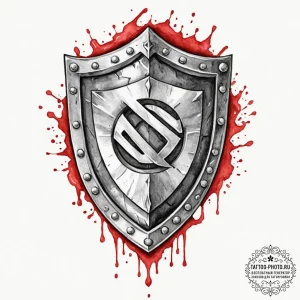 Tattoo design a shield with a stylized symbol... - эскиз тату (№1753042404_0, 20.07.2025 20:13) — tattoo-photo.ru