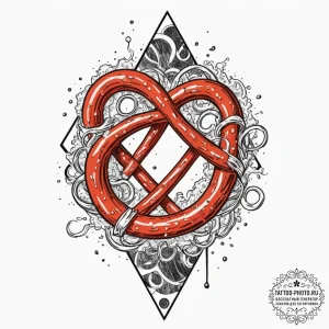 Tattoo design 'pretzel' on one, 'beer' on the... - эскиз тату (№1753043317_0, 20.07.2025 20:28) — tattoo-photo.ru