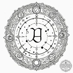 148. tattoo sketch: "veda" rune surrounded by... - эскиз тату (№1753045133_0, 20.07.2025 20:58) — tattoo-photo.ru