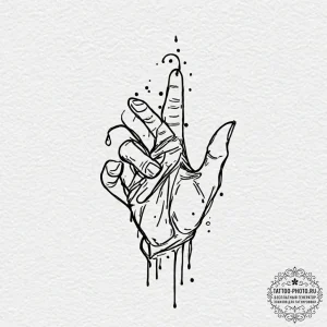 Tattoo design a hand forming a specific sign... - эскиз тату (№1753045298_0, 20.07.2025 21:01) — tattoo-photo.ru