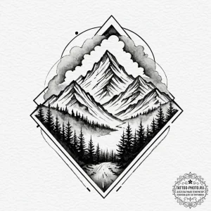 Tattoo sketch a geometric representation of a... - эскиз тату (№1753045957_0, 20.07.2025 21:12) — tattoo-photo.ru