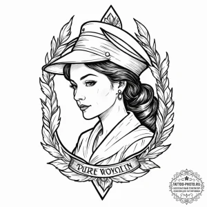 A neo-traditional tattoo of lady whistledown'... - эскиз тату (№1753046948_0, 20.07.2025 21:29) — tattoo-photo.ru