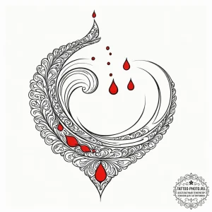 Tattoo sketch a single teardrop that subtly f... - эскиз тату (№1753047691_0, 20.07.2025 21:41) — tattoo-photo.ru