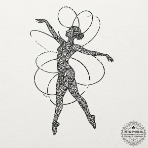 Tattoo design a silhouette of a dancer, with... - эскиз тату (№1753047938_0, 20.07.2025 21:45) — tattoo-photo.ru