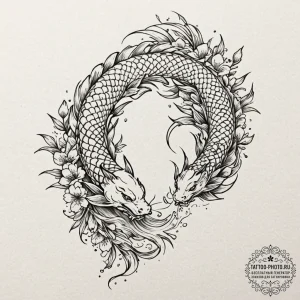 A path winding through a dense bamboo forest,... - эскиз тату (№1753048104_0, 20.07.2025 21:48) — tattoo-photo.ru