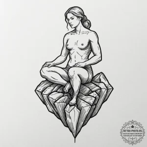 Tattoo design a human figure made of solid ro... - эскиз тату (№1753049591_0, 20.07.2025 22:13) — tattoo-photo.ru