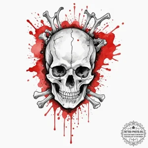 Bones, tattoo drawing outline, black and red... - эскиз тату (№1753050743_0, 20.07.2025 22:32) — tattoo-photo.ru