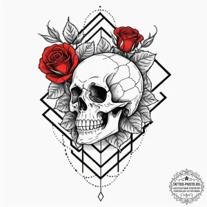 Tattoo design a geometric abstract representa... - эскиз тату (№1753054209_0, 20.07.2025 23:30) — tattoo-photo.ru