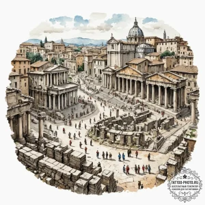 A realistic depiction of an ancient roman for... - эскиз тату (№1753054292_0, 20.07.2025 23:31) — tattoo-photo.ru