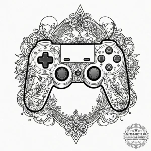Tattoo sketch a gaming console controller wit... - эскиз тату (№1753054787_0, 20.07.2025 23:39) — tattoo-photo.ru