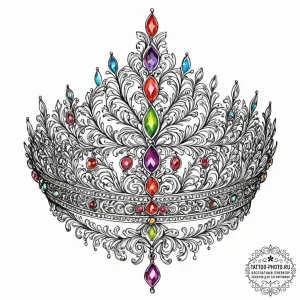 Tattoo sketch a small, delicate crown or tiar... - эскиз тату (№1753055285_0, 20.07.2025 23:48) — tattoo-photo.ru