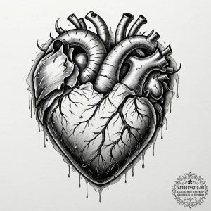 Tattoo design a heart depicted as solid stone... - эскиз тату (№1753056193_0, 21.07.2025 00:03) — tattoo-photo.ru