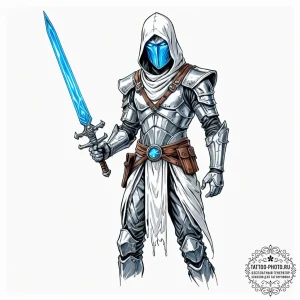 A sketch of a fremen warrior in a stillsuit,... - эскиз тату (№1753056688_0, 21.07.2025 00:11) — tattoo-photo.ru