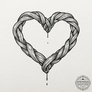 Tattoo sketch a heart with a subtle knot or b... - эскиз тату (№1753056936_0, 21.07.2025 00:15) — tattoo-photo.ru