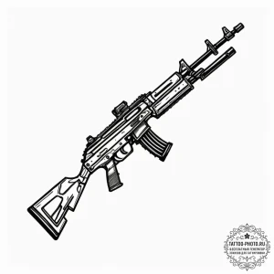 Tattoo sketch a stylized bayonet attached to... - эскиз тату (№1753057515_0, 21.07.2025 00:25) — tattoo-photo.ru