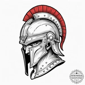 Tattoo sketch a roman centurion's helmet, sym... - эскиз тату (№1753057925_0, 21.07.2025 00:32) — tattoo-photo.ru