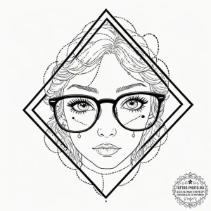 Tattoo design a pair of gaming glasses reflec... - эскиз тату (№1753058504_0, 21.07.2025 00:41) — tattoo-photo.ru
