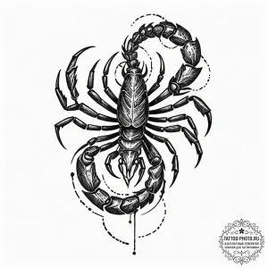 Tattoo design a scorpio scorpion, with a subt... - эскиз тату (№1753058915_0, 21.07.2025 00:48) — tattoo-photo.ru