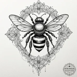 Bumblebee, tattoo drawing outline, ornamental... - эскиз тату (№1753059657_0, 21.07.2025 01:00) — tattoo-photo.ru
