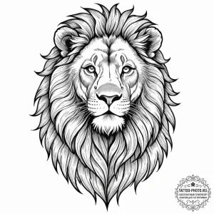 Tattoo sketch a majestic leo lion, its fur an... - эскиз тату (№1753061308_0, 21.07.2025 01:28) — tattoo-photo.ru