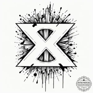 A linework tattoo of the x-men logo,, artisti... - эскиз тату (№1753062462_0, 21.07.2025 01:47) — tattoo-photo.ru