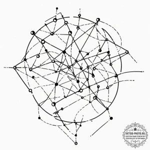 Tattoo design a fine line rendering of a comp... - эскиз тату (№1753064194_0, 21.07.2025 02:16) — tattoo-photo.ru