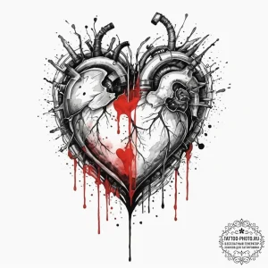 Tattoo sketch a watercolor heart, its colors... - эскиз тату (№1753064686_0, 21.07.2025 02:24) — tattoo-photo.ru