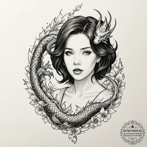 A graphic novel style portrait of the alien f... - эскиз тату (№1753067158_0, 21.07.2025 03:05) — tattoo-photo.ru