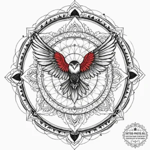 Harpy, artistic tattoo sketch, geometric tatt... - эскиз тату (№1753067832_0, 21.07.2025 03:17) — tattoo-photo.ru