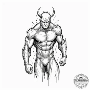 A sketch of omni-man from invincible, powerfu... - эскиз тату (№1753068657_0, 21.07.2025 03:30) — tattoo-photo.ru