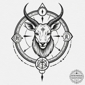 Tattoo design a zodiac animal with a single,... - эскиз тату (№1753068988_0, 21.07.2025 03:36) — tattoo-photo.ru