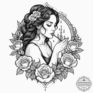 Tattoo sketch aquarius's water-bearer, a mini... - эскиз тату (№1753069811_0, 21.07.2025 03:50) — tattoo-photo.ru