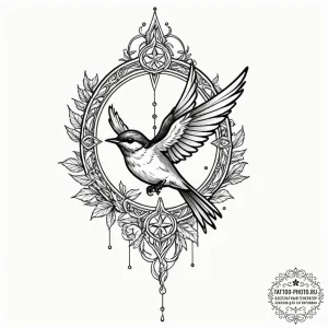 A minimalist tattoo of zireael, ciri's swallo... - эскиз тату (№1753072947_0, 21.07.2025 04:42) — tattoo-photo.ru