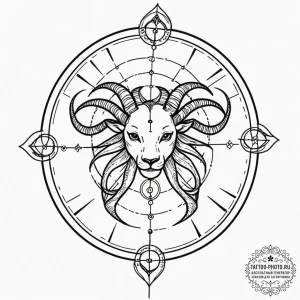 Tattoo design a zodiac symbol with a subtle '... - эскиз тату (№1753074101_0, 21.07.2025 05:01) — tattoo-photo.ru