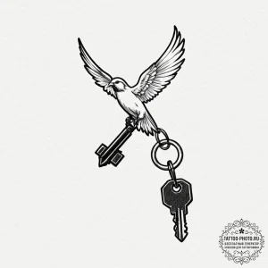 Tattoo sketch a stylized "escape key" with a... - эскиз тату (№1753074266_0, 21.07.2025 05:04) — tattoo-photo.ru