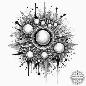 Tattoo sketch an abstract representation of a... - эскиз тату (№1753077331_0, 21.07.2025 05:55) — tattoo-photo.ru