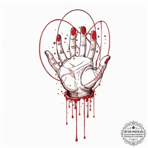 A linework tattoo of the puppeteer's hand wit... - эскиз тату (№1753077578_0, 21.07.2025 05:59) — tattoo-photo.ru
