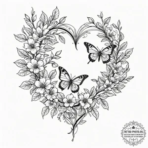 Tattoo design: a composition of blooming appl... - эскиз тату (№1753077906_0, 21.07.2025 06:05) — tattoo-photo.ru